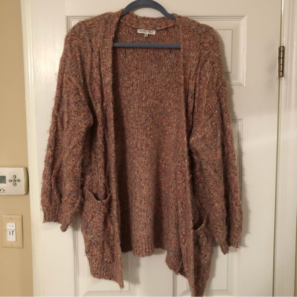 Boho-Chic and COZY- Pink/Multi Colored Oversized Cardigan - Picture 8 of 8